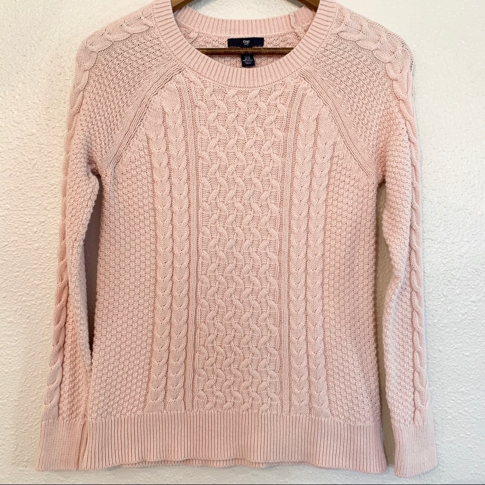 Gap Soft Pink Cable Knit Sweater Size XS
